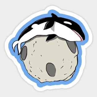 Killer whale on the moon Sticker